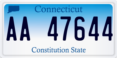 CT license plate AA47644