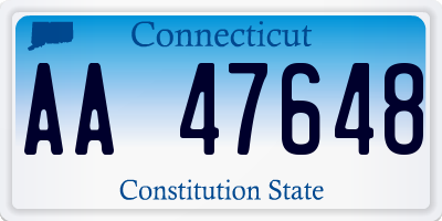 CT license plate AA47648
