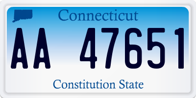 CT license plate AA47651