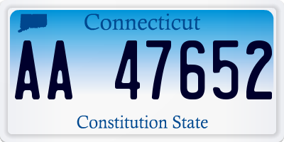 CT license plate AA47652