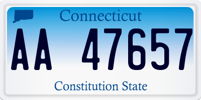 CT license plate AA47657