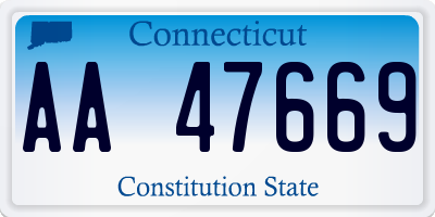 CT license plate AA47669