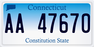 CT license plate AA47670