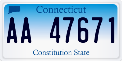 CT license plate AA47671
