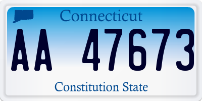 CT license plate AA47673