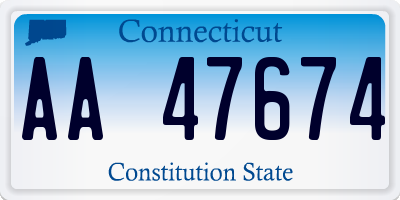 CT license plate AA47674