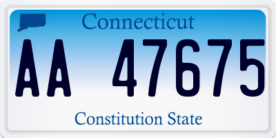 CT license plate AA47675