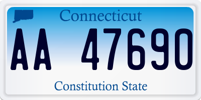 CT license plate AA47690