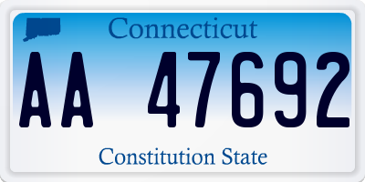 CT license plate AA47692