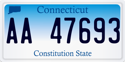 CT license plate AA47693