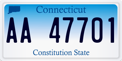 CT license plate AA47701