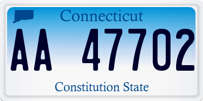 CT license plate AA47702