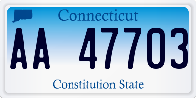 CT license plate AA47703