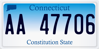 CT license plate AA47706