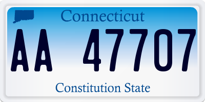 CT license plate AA47707