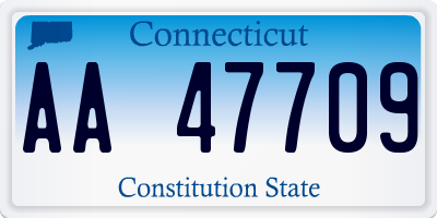 CT license plate AA47709