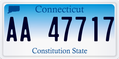 CT license plate AA47717