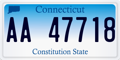 CT license plate AA47718