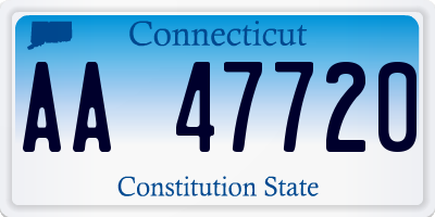 CT license plate AA47720