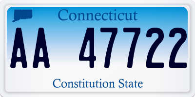 CT license plate AA47722