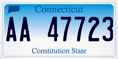 CT license plate AA47723