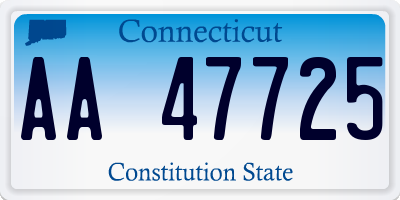 CT license plate AA47725