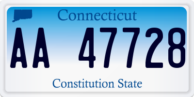 CT license plate AA47728