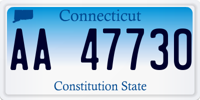 CT license plate AA47730