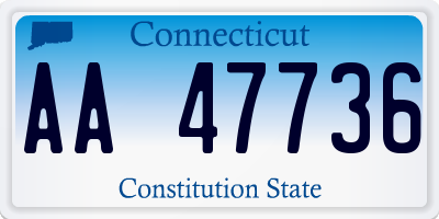 CT license plate AA47736