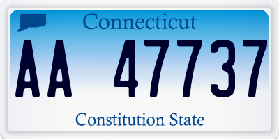 CT license plate AA47737