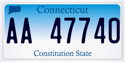 CT license plate AA47740