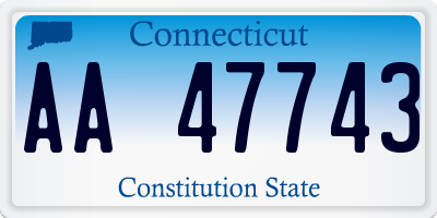 CT license plate AA47743