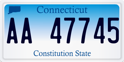 CT license plate AA47745