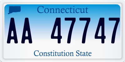 CT license plate AA47747