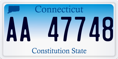 CT license plate AA47748