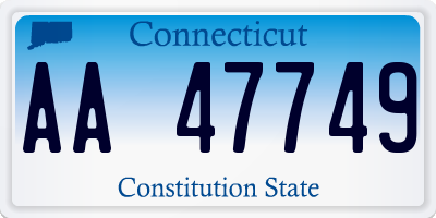 CT license plate AA47749