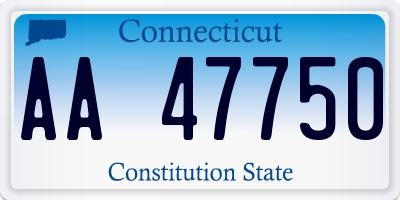 CT license plate AA47750