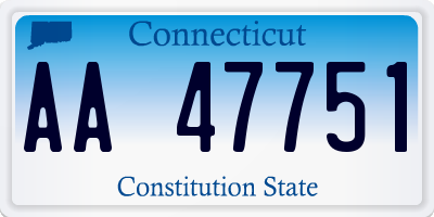 CT license plate AA47751