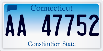 CT license plate AA47752