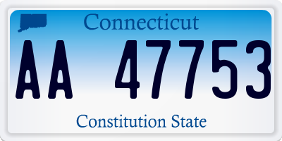 CT license plate AA47753