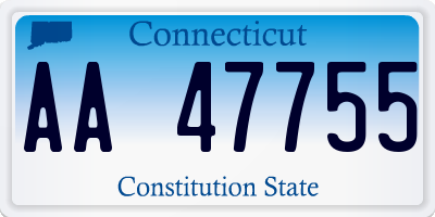 CT license plate AA47755