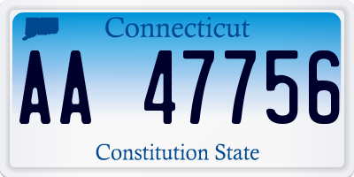 CT license plate AA47756