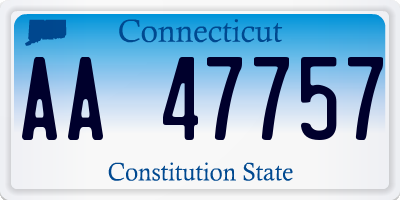 CT license plate AA47757