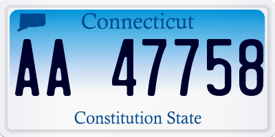 CT license plate AA47758