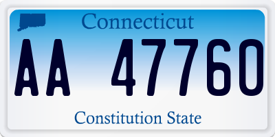 CT license plate AA47760