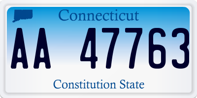 CT license plate AA47763