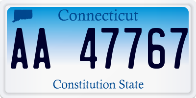 CT license plate AA47767