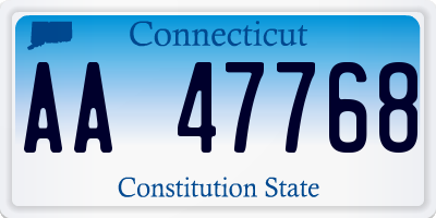 CT license plate AA47768