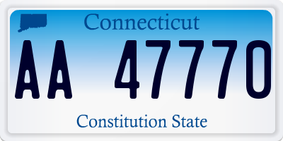 CT license plate AA47770