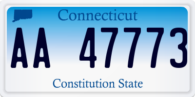 CT license plate AA47773